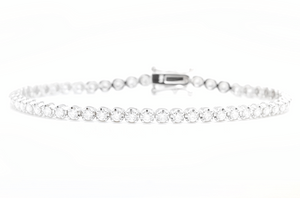 2.50 Carats Natural Diamond 14k Solid White Gold Bracelet