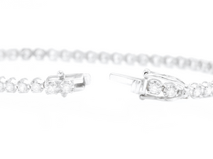 2.50 Carats Natural Diamond 14k Solid White Gold Bracelet