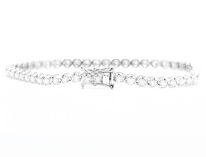 2.50 Carats Natural Diamond 14k Solid White Gold Bracelet