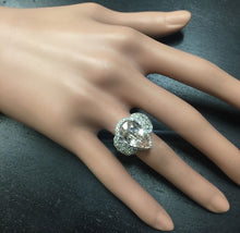 Load image into Gallery viewer, 8.50 Carats Natural Morganite and Diamond 14K Solid White Gold Ring