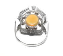 Load image into Gallery viewer, 4.20ct Natural Australian Opal and Diamond 14k Solid White Gold Ring