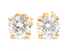 Load image into Gallery viewer, 1.60ct Natural Diamond 14k Solid Yellow Gold Stud Earrings