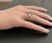 Load image into Gallery viewer, 3.50 Carats Natural Very Nice Looking Tanzanite and Diamond 14K Solid Yellow Gold Ring