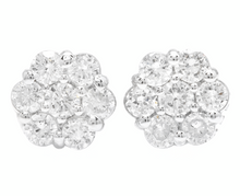 Load image into Gallery viewer, Exquisite 1.40 Carats Natural Diamond 14K Solid White Gold Stud Earrings