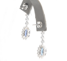 Load image into Gallery viewer, 5.30 Carats Natural Sapphire and Diamond 14K Solid White Gold Earrings