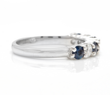 Load image into Gallery viewer, 1.00 Carat Natural Sapphire and Diamond 14K Solid White Gold Ring