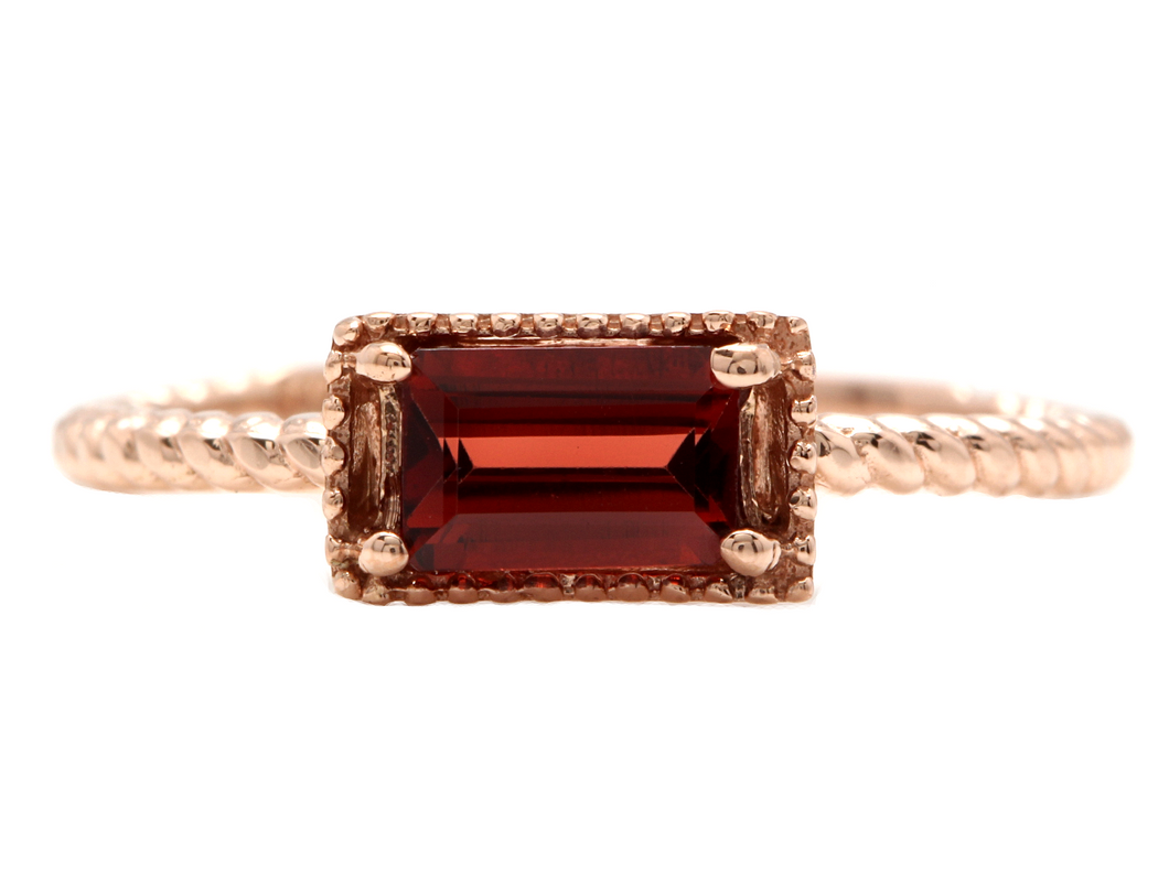 Exquisite Natural Garnet 14K Solid Rose Gold Ring