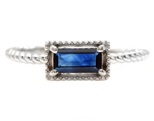 Load image into Gallery viewer, Exquisite Natural Blue Sapphire 14K Solid White Gold Ring