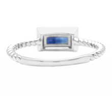 Load image into Gallery viewer, Exquisite Natural Blue Sapphire 14K Solid White Gold Ring