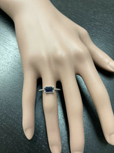 Load image into Gallery viewer, Exquisite Natural Blue Sapphire 14K Solid White Gold Ring