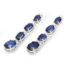 Load image into Gallery viewer, Exquisite 10.40 Carats Natural Sapphire and Diamond 14K Solid White Gold Earrings