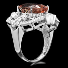 Load image into Gallery viewer, 8.60 Carats Natural Morganite and Diamond 14K Solid White Gold Ring