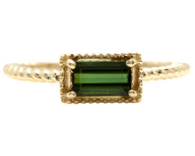 Load image into Gallery viewer, Exquisite Natural Green Tourmaline 14K Solid Yellow Gold Ring