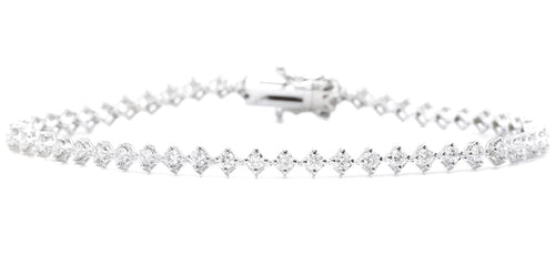 1.80 Carats Stunning Natural Diamond 14K Solid White Gold Bracelet