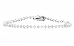 1.80 Carats Stunning Natural Diamond 14K Solid White Gold Bracelet