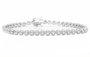 1.70 Carats Stunning Natural Diamond 14K Solid White Gold Bracelet
