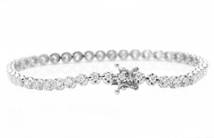 1.70 Carats Stunning Natural Diamond 14K Solid White Gold Bracelet