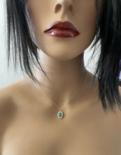 Load image into Gallery viewer, 2.45Ct Natural Emerald and Diamond 14K Solid Yellow Gold Necklace