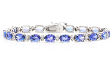 Load image into Gallery viewer, 22.60 Carats Natural Tanzanite &amp; Diamond 14K Solid White Gold Bracelet