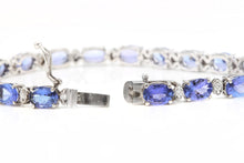 Load image into Gallery viewer, 22.60 Carats Natural Tanzanite &amp; Diamond 14K Solid White Gold Bracelet