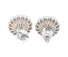 Load image into Gallery viewer, Exquisite Natural Cultured Pearl and Diamond 14K Solid White Gold Stud Earrings
