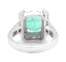 Load image into Gallery viewer, 5.50 Carats Natural Emerald and Diamond 14K Solid White Gold Ring