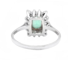 Load image into Gallery viewer, 1.40 Carats Natural Emerald and Diamond 14K Solid White Gold Ring