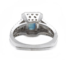 Load image into Gallery viewer, 2.30ct Natural Blue Sapphire and Diamond 14k Solid White Gold Ring