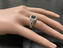 Load image into Gallery viewer, 2.30ct Natural Blue Sapphire and Diamond 14k Solid White Gold Ring