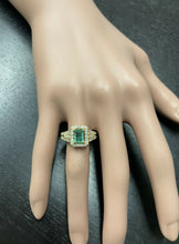 Load image into Gallery viewer, 2.00 Carats Natural Emerald and Diamond 14K Solid Yellow Gold Ring