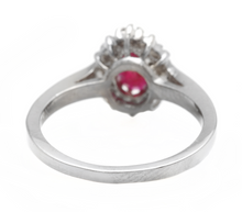 Load image into Gallery viewer, 1.10Ct Natural Untreated Ruby and Natural Diamond 14K White Gold Ring