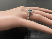 Load image into Gallery viewer, 2.15 Carats Exquisite Natural Blue Sapphire and Diamond 14K Solid White Gold Ring