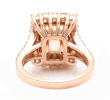Load image into Gallery viewer, 5.10 Carats Exquisite Natural Morganite and Diamond 14K Solid Rose Gold Ring