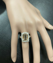 Load image into Gallery viewer, 5.10 Carats Exquisite Natural Morganite and Diamond 14K Solid Rose Gold Ring