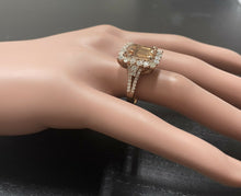 Load image into Gallery viewer, 5.10 Carats Exquisite Natural Morganite and Diamond 14K Solid Rose Gold Ring