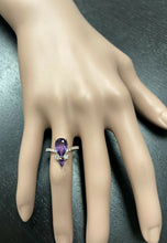 Load image into Gallery viewer, 2.00 Carats Natural Impressive Amethyst and Diamond 14K Rose Gold Ring