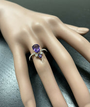 Load image into Gallery viewer, 2.00 Carats Natural Impressive Amethyst and Diamond 14K Rose Gold Ring