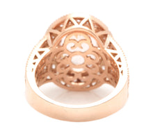 Load image into Gallery viewer, 8.00 Carats Exquisite Natural Peach Morganite and Diamond 14K Solid Rose Gold Ring