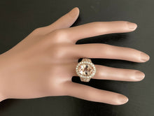 Load image into Gallery viewer, 8.00 Carats Exquisite Natural Peach Morganite and Diamond 14K Solid Rose Gold Ring