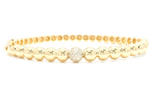 Very Impressive 0.40 Carats Natural Diamond 14K Solid Yellow Gold Bangle Bracelet
