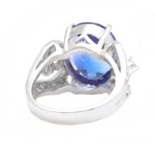 Load image into Gallery viewer, 9.50 Carats Natural Very Nice Looking Tanzanite and Diamond 14K Solid White Gold Ring