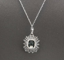 Load image into Gallery viewer, 3.40Ct Natural Aquamarine and Diamond 14K Solid White Gold Necklace