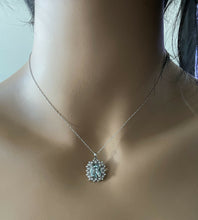 Load image into Gallery viewer, 3.40Ct Natural Aquamarine and Diamond 14K Solid White Gold Necklace