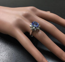 Load image into Gallery viewer, 4.07 Carats Natural Very Nice Looking Tanzanite and Diamond 14K Solid White Gold Ring