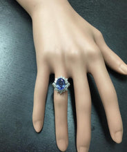 Load image into Gallery viewer, 4.07 Carats Natural Very Nice Looking Tanzanite and Diamond 14K Solid White Gold Ring