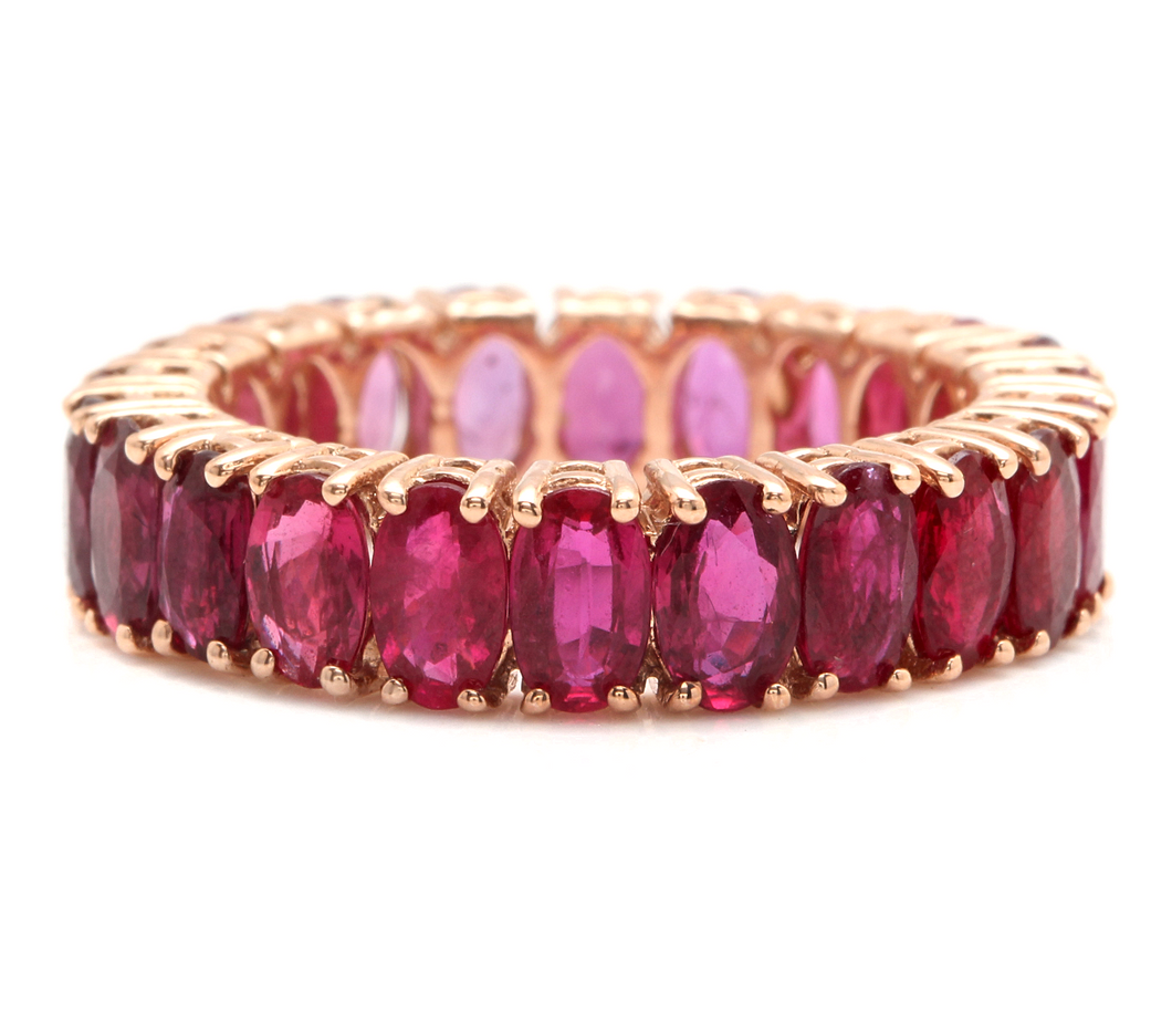 5.56 Carats Exquisite Natural Burma Ruby 14K Solid Rose Gold Ring