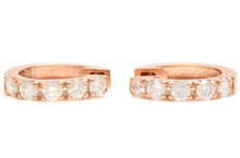 Load image into Gallery viewer, Exquisite 0.70 Carats Natural Diamond 14K Solid Rose Gold Hoop Earrings