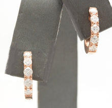 Load image into Gallery viewer, Exquisite 0.70 Carats Natural Diamond 14K Solid Rose Gold Hoop Earrings