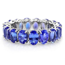 Load image into Gallery viewer, 8.50 Carats Natural Very Nice Looking Tanzanite 14K Solid White Gold Ring