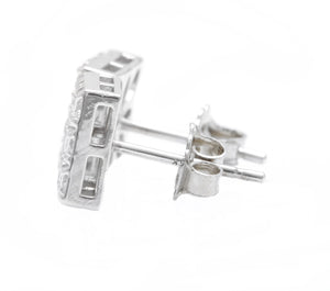 1.15 Carat Natural Diamond 14K Solid White Gold Earrings